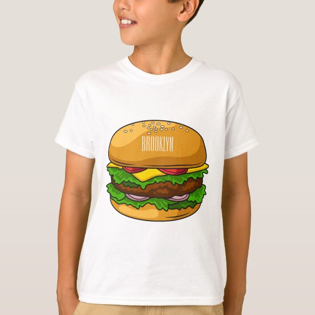 Hamburger Cartoon T-Shirt (Vorderseite)