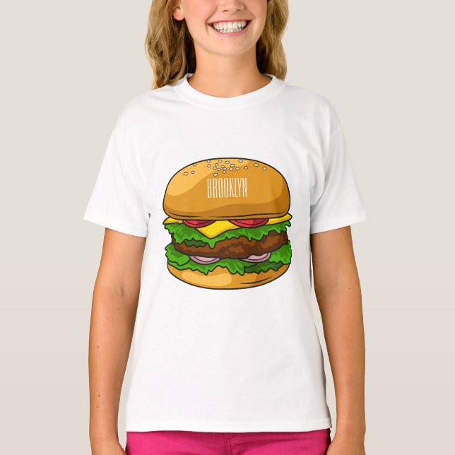 Hamburger Cartoon T-Shirt (Vorderseite)