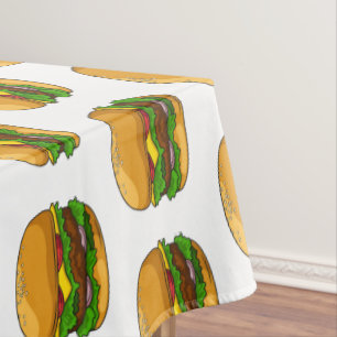 Hamburger Cartoon Tischdecke
