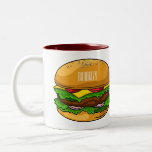 Hamburger Cartoon Zweifarbige Tasse
