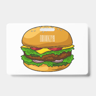 Hamburger-Cartoonillustration  Ausweis