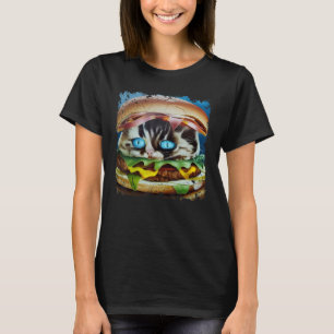 Hamburger Cat Catburger Burger & Cat Hybride Kunst T-Shirt