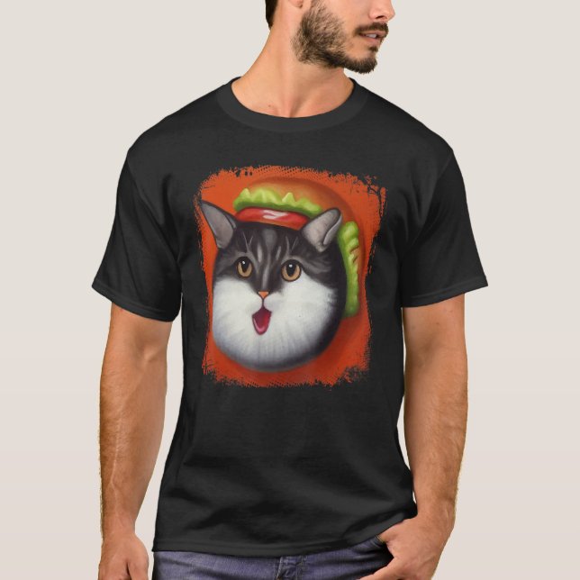 Hamburger Cat Catburger Burger Purr Meow Katze 10 T-Shirt (Vorderseite)