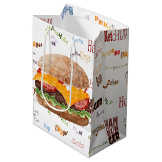 Hamburger Cheese Fast Food GRILLEN Diner Mittlere Geschenktüte