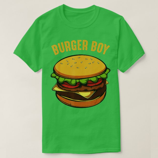 Hamburger Cheeseburger Burger Boy Funny Fast Food T-Shirt (Design vorne)
