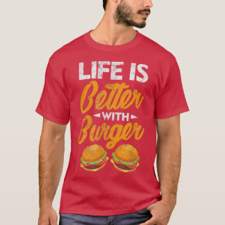 Hamburger Cheeseburger leben besser mit Burger T-Shirt