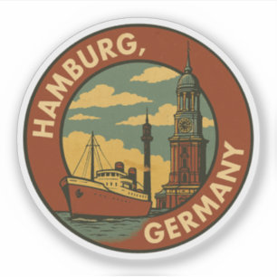 Hamburger deutscher Hafenstadt Aufkleber