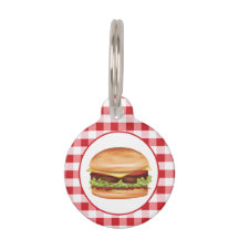 Hamburger-Fast-Food-Illustration auf rotem Gingham