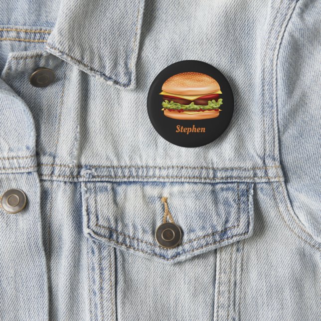 Hamburger Fast Food Illustration mit Individuelle  Button (Beispiel)