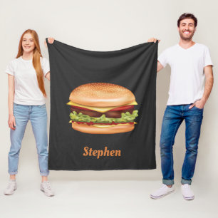 Hamburger Fast Food Illustration mit Individuelle  Fleecedecke