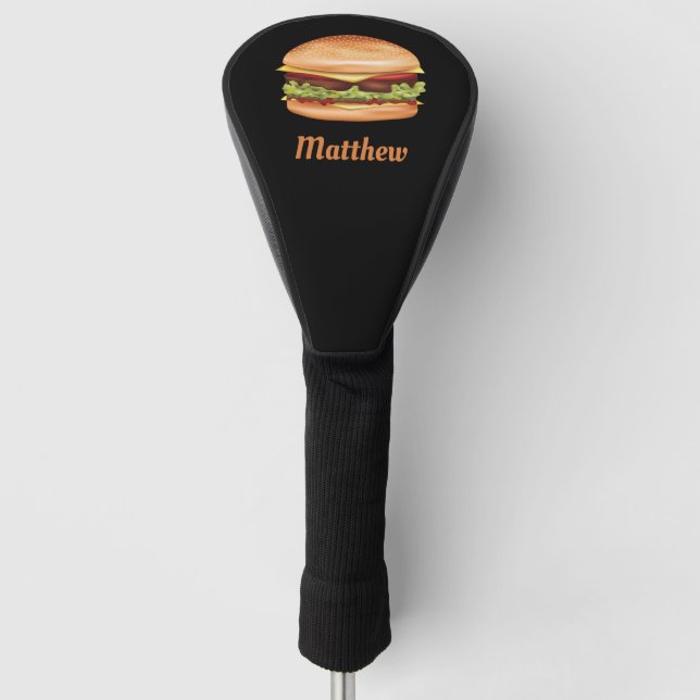 Hamburger Fast Food Illustration mit Individuelle  Golf Headcover (Vorderseite)