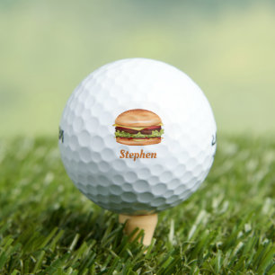 Hamburger Fast Food Illustration mit Individuelle  Golfball