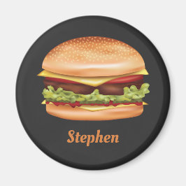 Hamburger Fast Food Illustration mit Individuelle  Magnet