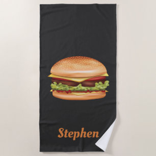 Hamburger Fast Food Illustration mit Individuelle  Strandtuch