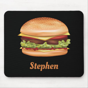 Hamburger-Fast-Food-Illustration mit individuellem Mousepad