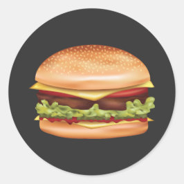Hamburger Fast Food Illustration Runder Aufkleber