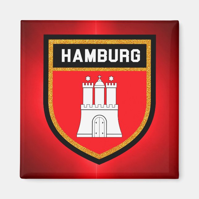 Hamburger Flagge Magnet (Vorne)
