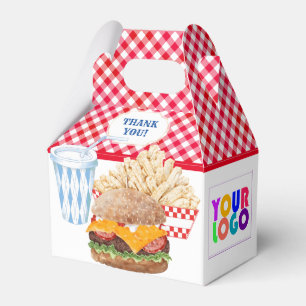 Hamburger Fries Fast Food GRILLEN Gingham Diner Geschenkschachtel