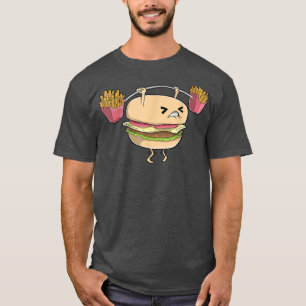 Hamburger Fries Weightlift Gym Fitness Kawaii T-Shirt