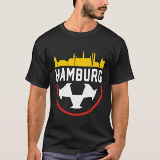 Hamburger Fußball-Fußball-Fan Vintage City Skyline T-Shirt