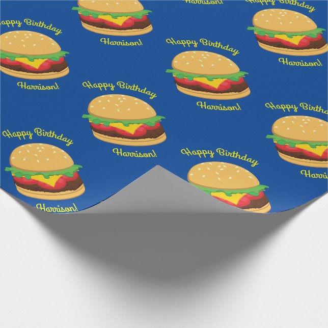 Hamburger Geburtstagsparty Burger Geschenkpapier (Ecke)