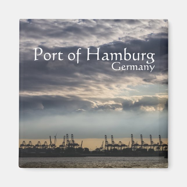 Hamburger Hafen - Deutschland Magnet (Vorne)
