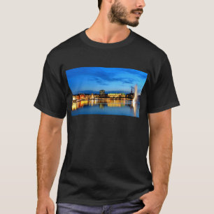 Hamburger Hafen Hafen Deutschland Alster Nacht T-Shirt