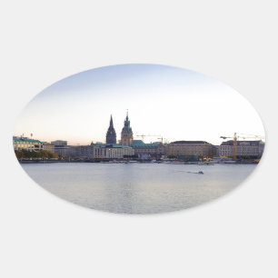 Hamburger Hafen Hamburger Deutschland Ovaler Aufkleber