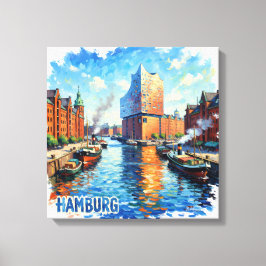 Hamburger Hafen Lichtreflexionen Leinwandkunst Leinwanddruck