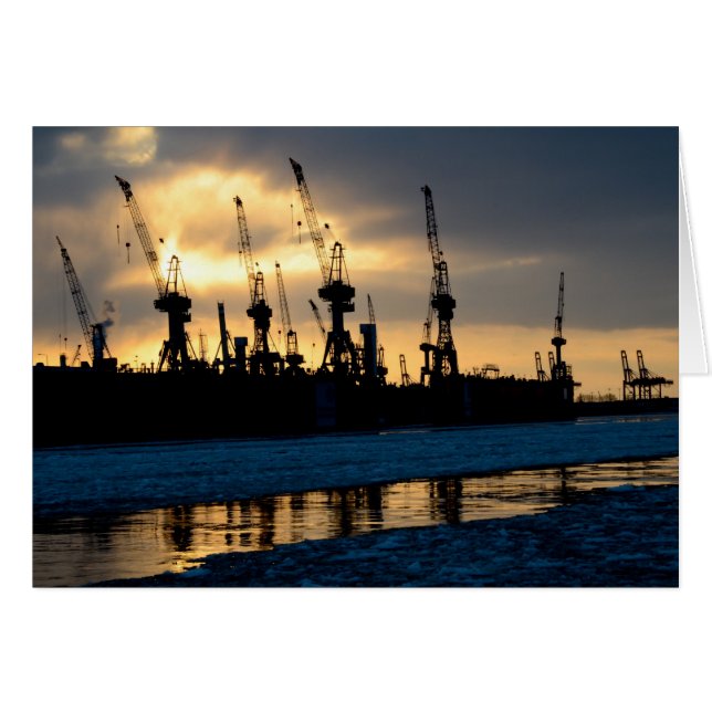 Hamburger Hafen Sonnenuntergang - Hamburg (Vorderseite (Horizontal))