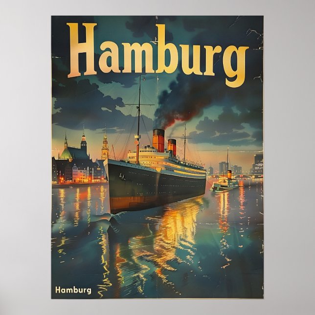 Hamburger Hafen Vintag Poster (Vorne)