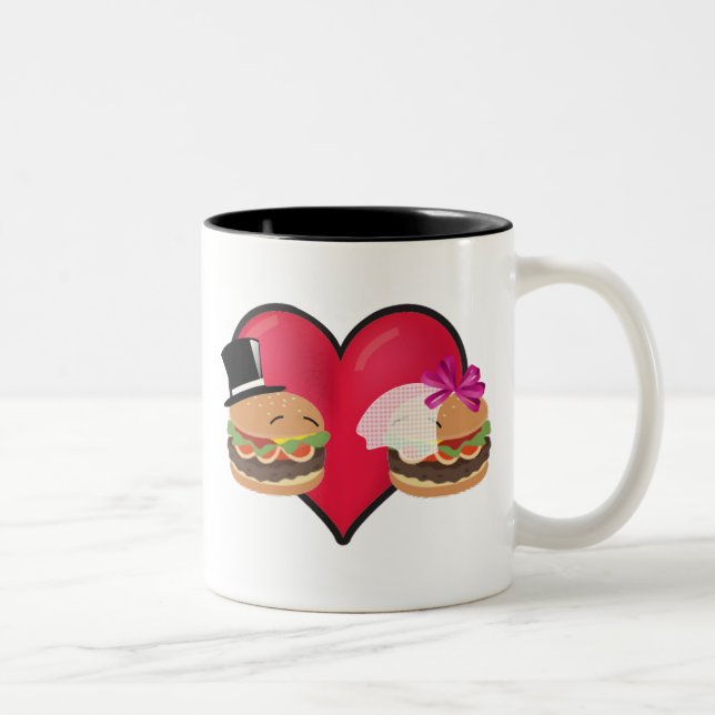 Hamburger-Heirat -- Asl-Spiel auf Wörtern Zweifarbige Tasse (Rechts)
