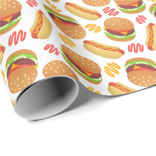 Hamburger & Hot Dogs Wrapping Paper Geschenkpapier