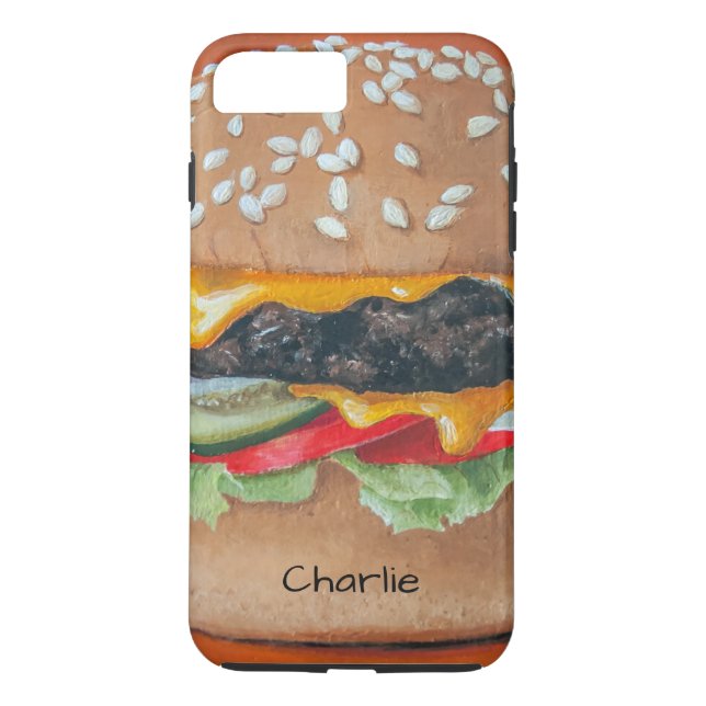 Hamburger Illustration individuelle Name Handys Fä Case-Mate iPhone Hülle (Rückseite)