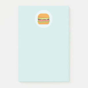 Hamburger Illustration mit Tomate und Salat Post-it Klebezettel