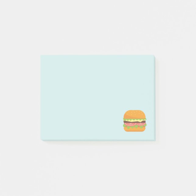 Hamburger Illustration mit Tomate und Salat Post-it Klebezettel (Vorderseite)