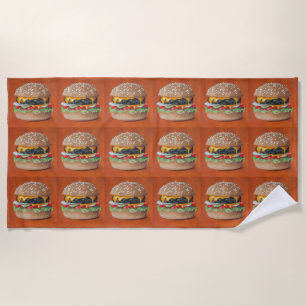 Hamburger Illustration Strandtuch