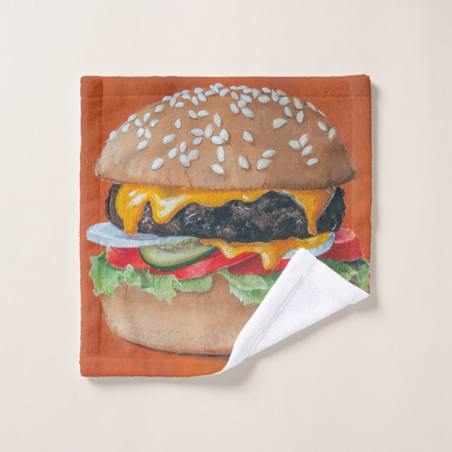 Hamburger Illustration Waschtuch Waschlappen (Waschlappen)