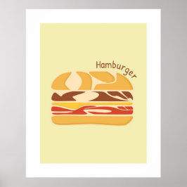 Hamburger im japanischen Kanji/Hiragano Poster