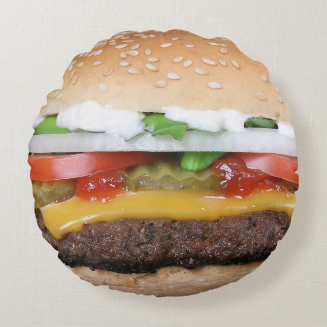 Hamburger-Kissen - rundes Kissen (Vorderseite)