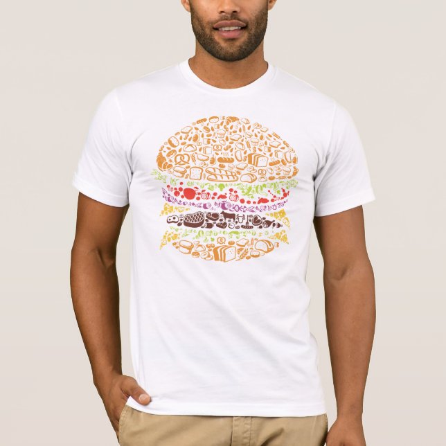 Hamburger, Lebensmittel, Brot, Fast Food, gegrillt T-Shirt (Vorderseite)