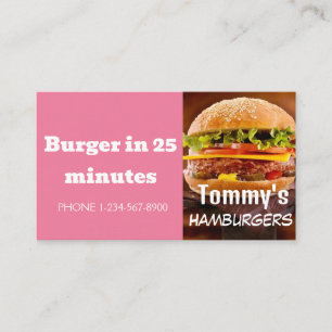 Hamburger-Lieferrabatt-Angebot Geschäft Visitenkarte