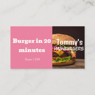 Hamburger-Lieferrabatt-Angebot Visitenkarte