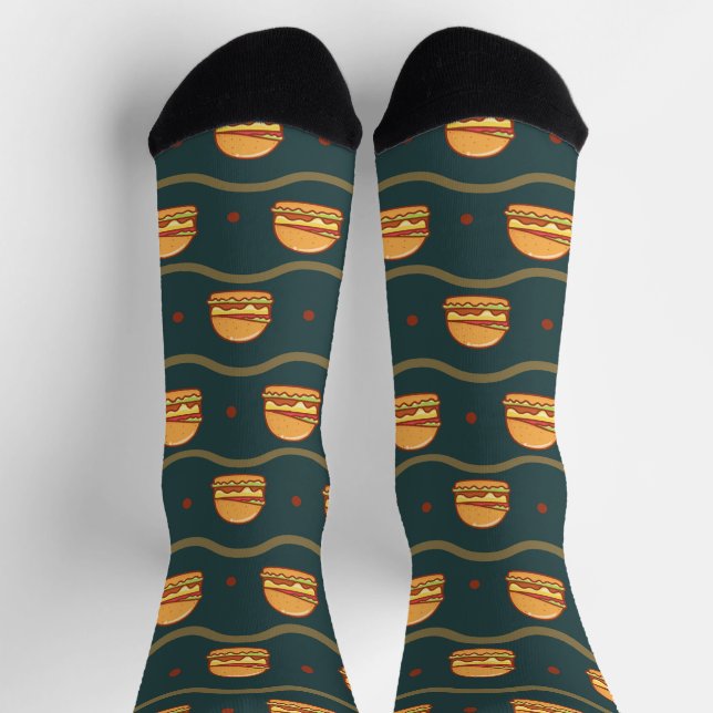Hamburger Lover Cheeseburger Niedlich gepolstertes Socken (Oben)