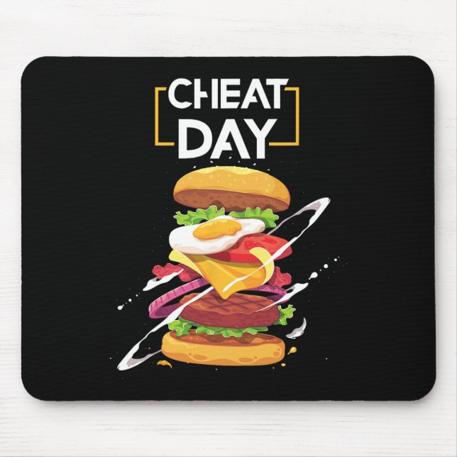 Hamburger Lover Geschenk Fast Food Gym Workout Che Mousepad (Vorne)