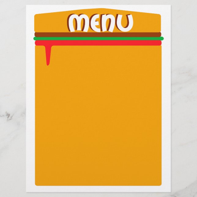 Hamburger Menüseite (Vorderseite)