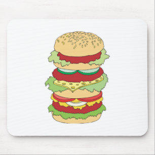 Hamburger mit Dreifachdecker Mousepad
