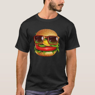 Hamburger mit Sonnenbrille Niedlich für Mädchen un T-Shirt