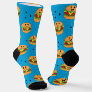 Hamburger Niedlich Fast Food Muster Socken