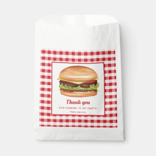 Hamburger on Red Gingham Birthday Vielen Dank Geschenktütchen
